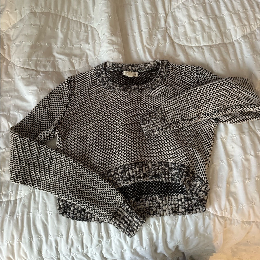 Urban Outfitters Black and White Crew Neck Sweater